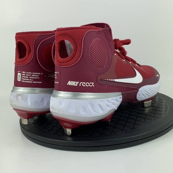Nike Alpha Huarache Elite 3 Mid Baseball Cleats Maroon CK0745-601 Men's Size 7 - Picture 5 of 14